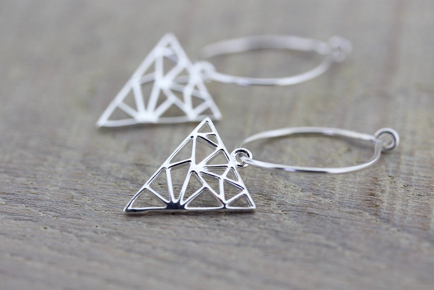 Geometric Earrings/Silver Geometric Earrings/Silver Dangle Earrings/Sterling silver Earrings/Triangle Dangle Earrings/Geometric Jewellery