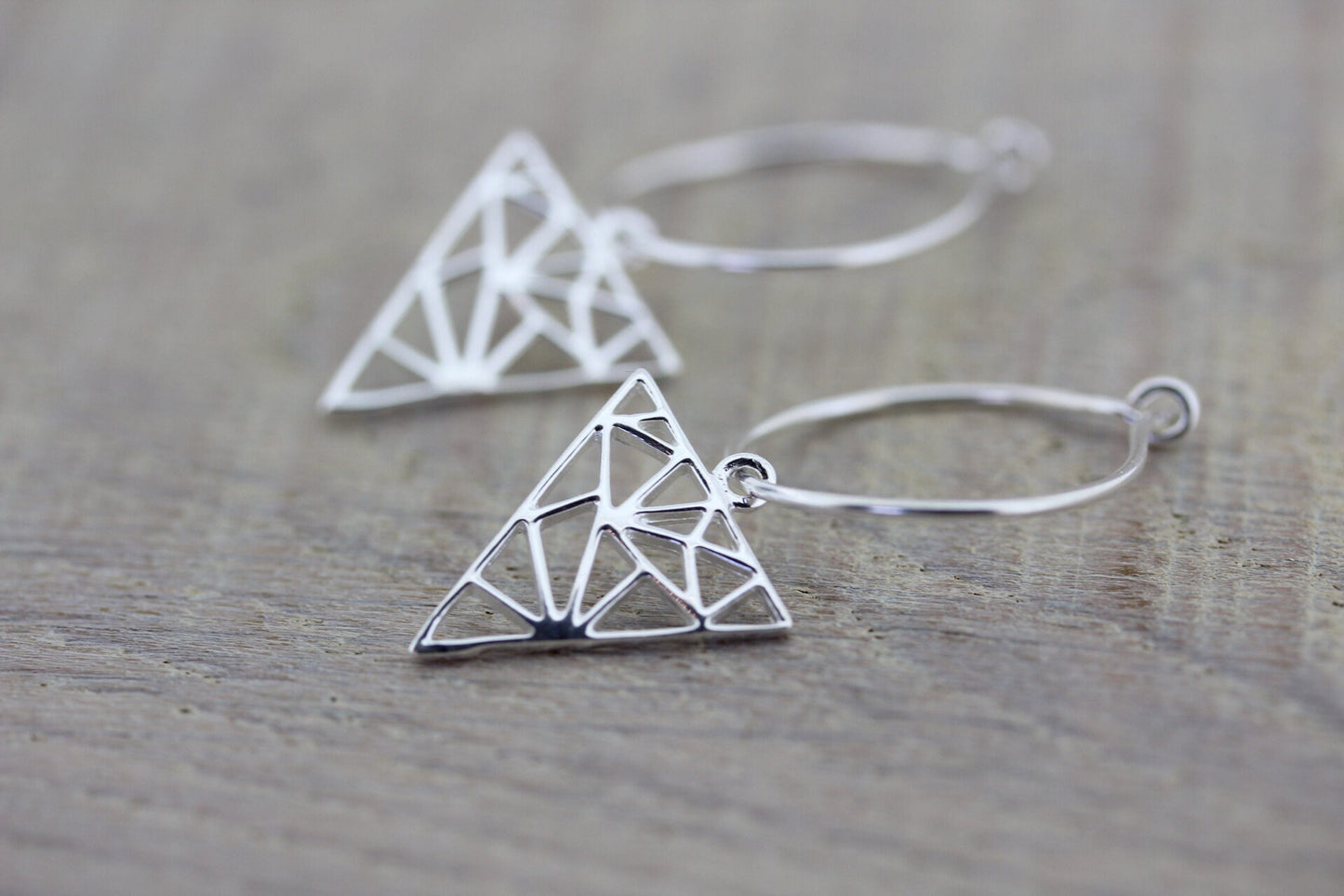 Geometric Earrings/Silver Geometric Earrings/Silver Dangle Earrings/Sterling silver Earrings/Triangle Dangle Earrings/Geometric Jewellery