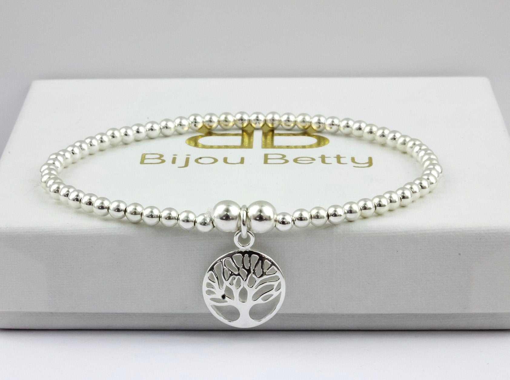 Tree Of Life Bracelet - Sterling Silver Stretch Bracelet - Sister Bracelet - Mother Bracelet - Family Tree Bracelet - Women Bracelet - Tree