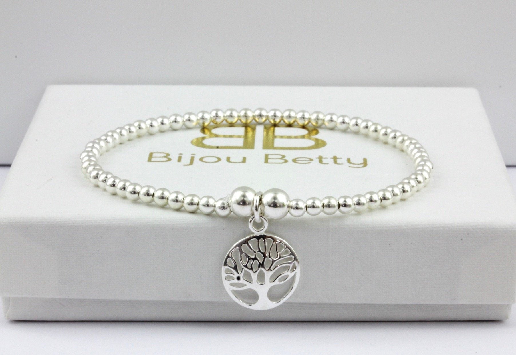 Tree Of Life Bracelet - Sterling Silver Stretch Bracelet - Sister Bracelet - Mother Bracelet - Family Tree Bracelet - Women Bracelet - Tree