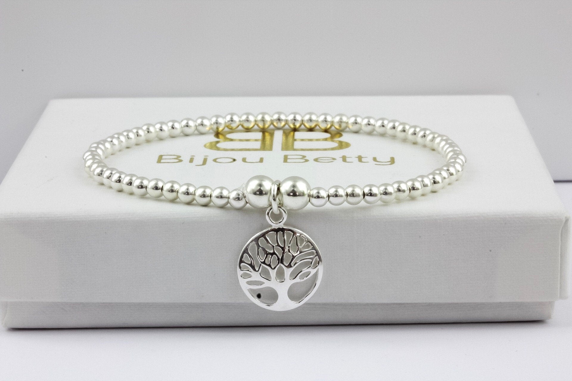 Tree Of Life Bracelet - Sterling Silver Stretch Bracelet - Sister Bracelet - Mother Bracelet - Family Tree Bracelet - Women Bracelet - Tree