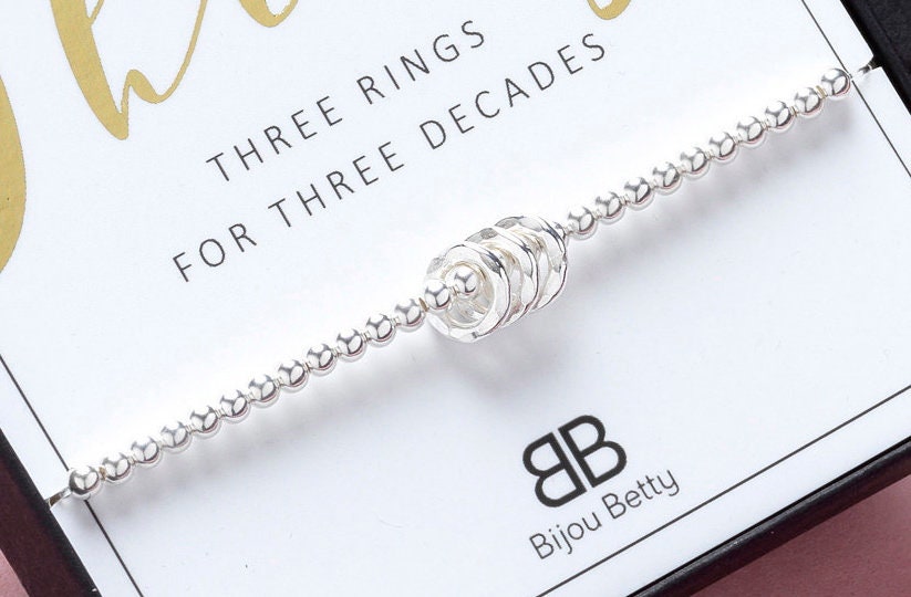 30th Birthday Bracelet/30th Birthday Gift For Her, 30th Birthday Ideas, 30th Birthday Gift For Daughter, 30th Birthday, Silver 30th Bracelet