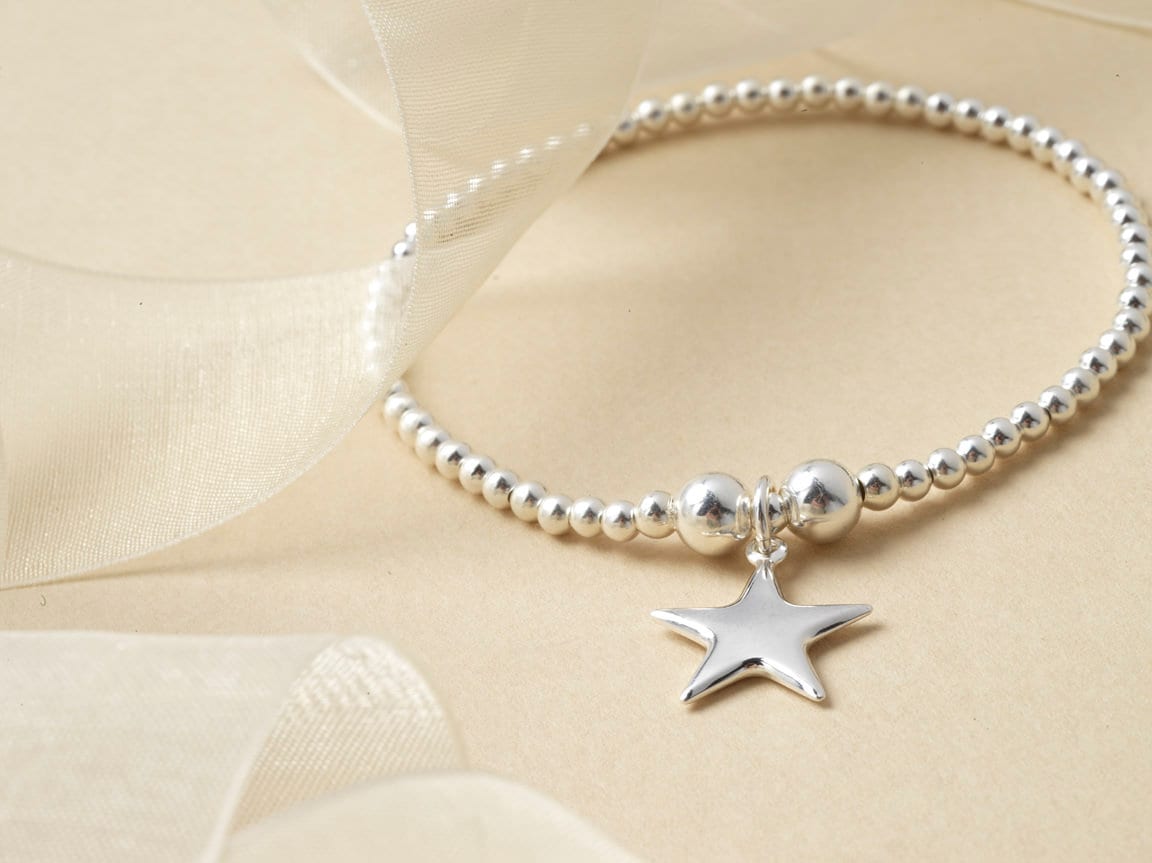 Sterling Silver Stretch Bracelet, Silver Star Bracelet, Star Jewellery, Star Bracelet, Star Stretch Bracelet, Gift For Her, Stack Bracelet