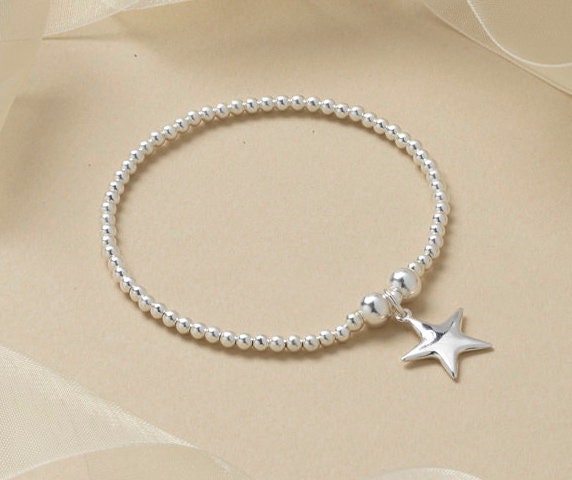 Sterling Silver Star Bracelet - Stretch Bracelet - Star Jewellery - Stackable Jewellery