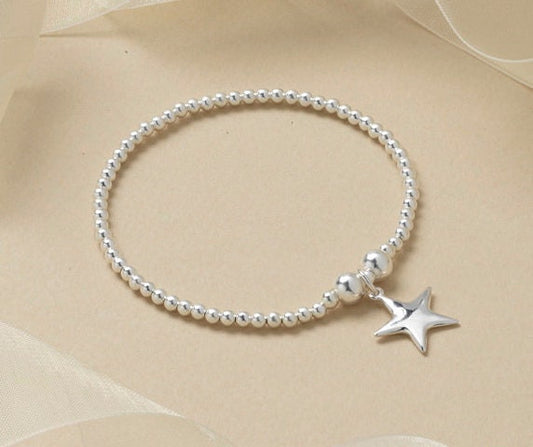 Sterling Silver Star Bracelet - Stretch Bracelet - Star Jewellery - Stackable Jewellery