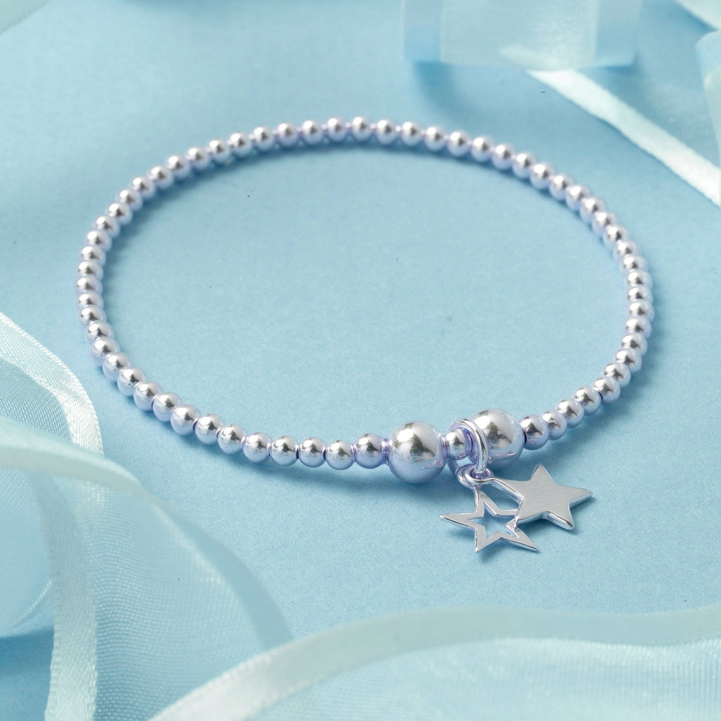 Sterling Silver Star Bracelet | Elegant Stacking Jewellery Gift for Daughter, Mum, Sister | Gift For Her | Birthdays, Christmas Gifts