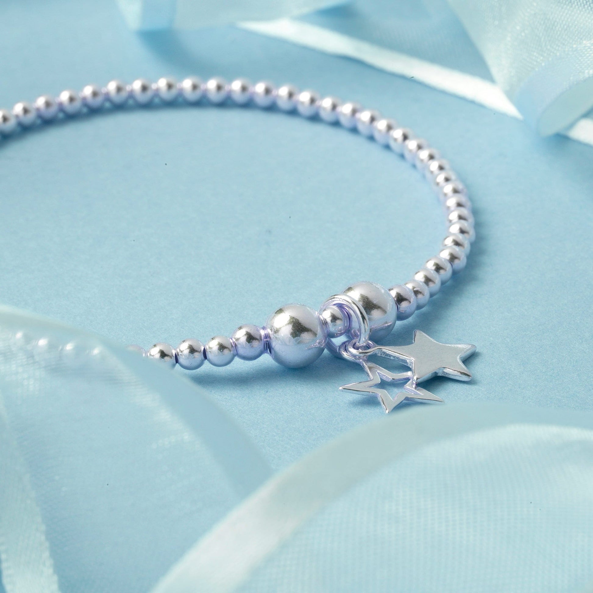 Sterling Silver Star Bracelet | Elegant Stacking Jewellery Gift for Daughter, Mum, Sister | Gift For Her | Birthdays, Christmas Gifts