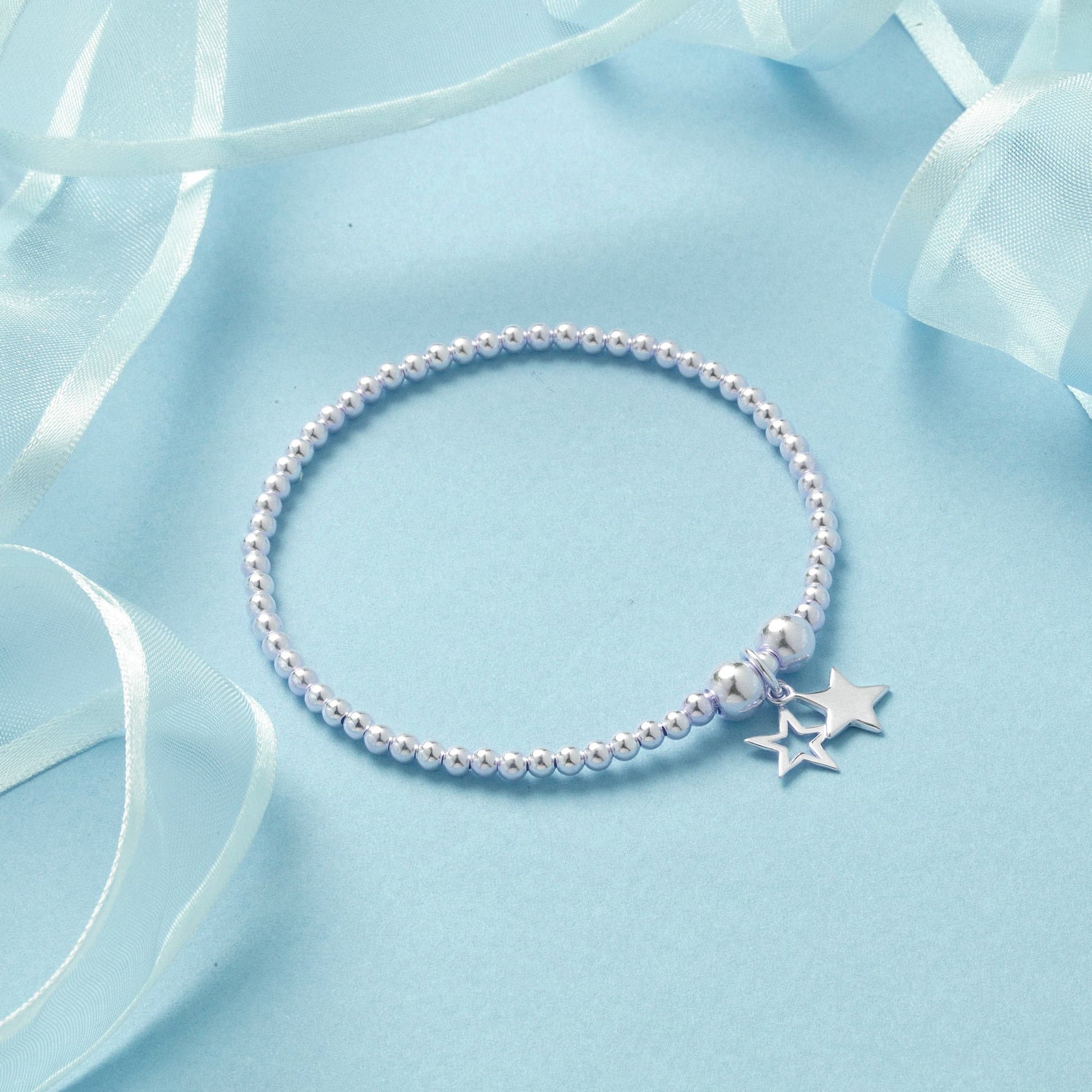 Sterling Silver Star Bracelet | Elegant Stacking Jewellery Gift for Daughter, Mum, Sister | Gift For Her | Birthdays, Christmas Gifts