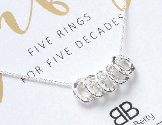 50th Birthday Gift , 50th Gift For Her, 50th Birthday For Daughter, 50th Birthday Silver Necklace , 50th For Friend, 50th Jewellery