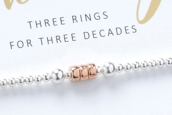 30th | 40th | 50th | 60th | 70th Birthday Bracelet - 30th | 40th | 50th | 60th | 70th Birthday Gift For Women - Decades Bracelet