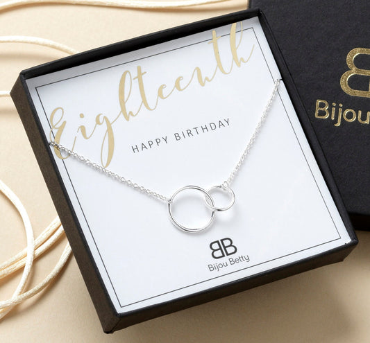 18th Birthday Gift • 18th Necklace • 18th gift for Niece, Sister, Friend • 18th Gift Ideas Daughter • 18th Milestone Birthday