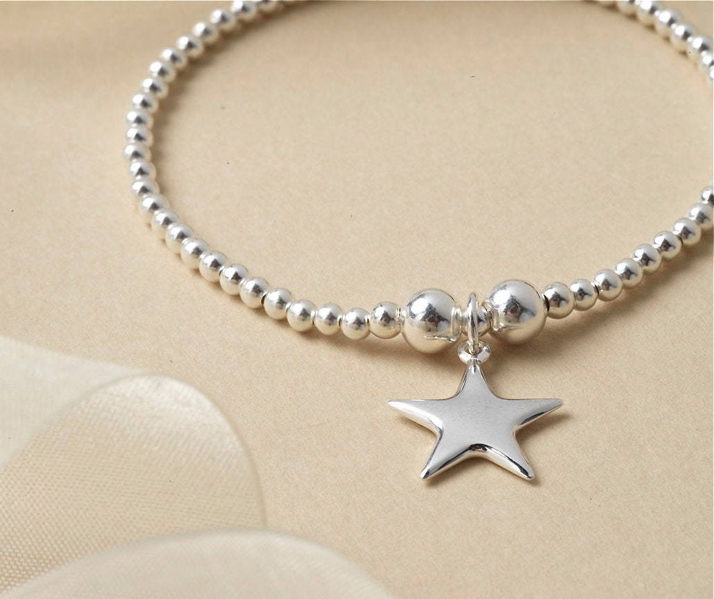 Sterling Silver Star Bracelet - Stretch Bracelet - Star Jewellery - Stackable Jewellery