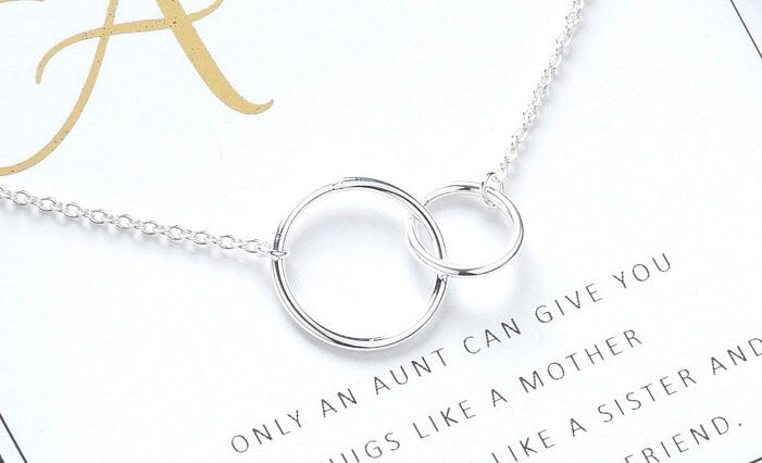 Gift For Aunt, Aunt Necklace, Auntie, Aunt Gift, Aunt Jewellery, New Aunt, Best Auntie Ever, Gift For Her, Two Circles Necklace