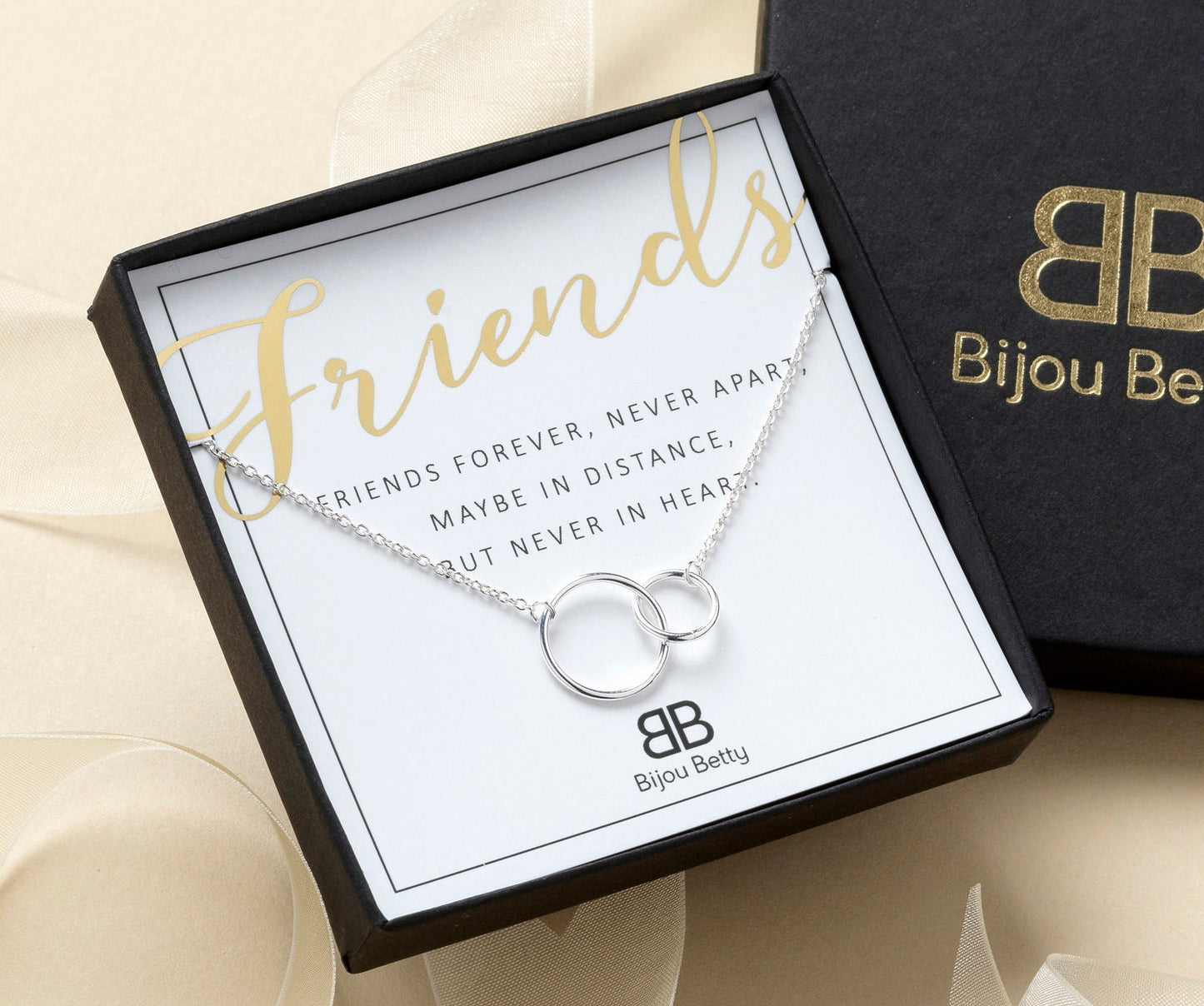 Friendship Necklace Gift | Best Friend's Birthday, Christmas, Long Distance | Sterling Silver Jewellery for Her