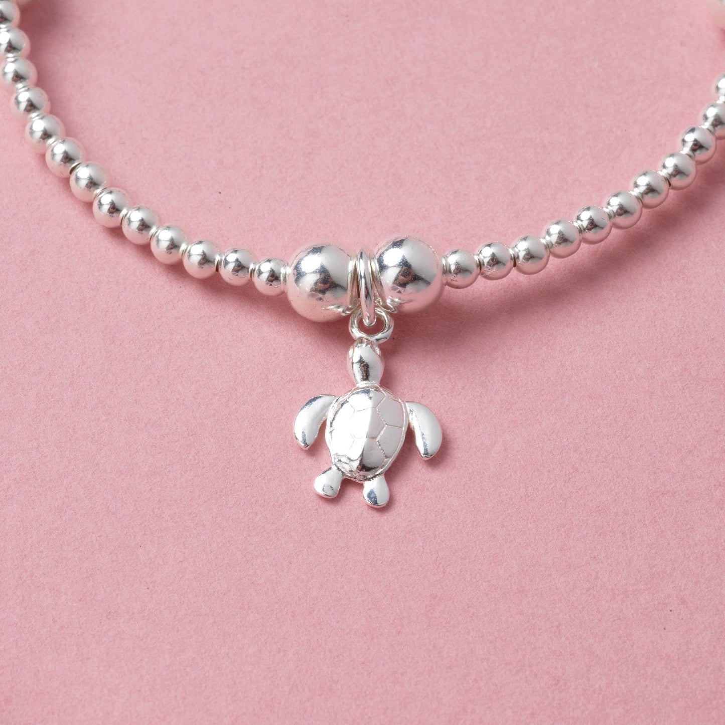 Turtle Bracelet - Solid Sterling Silver Turtle Bracelet - Turtle Lovers Gift, Gift for Her