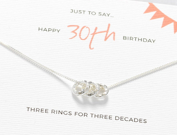 30th Birthday Silver Necklace - 30th Birthday Gift - 30th Gift For Her - 30th Birthday For Daughter - 30th For Friend - 30th Jewellery