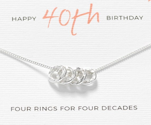 40th Birthday Decades Necklace • 40th Birthday Gift for Daughter, Sister, Friend, Mum • 40th Birthday Gift Ideas for Her