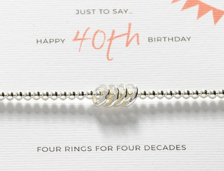 40th Birthday Bracelet/40th Birthday Gift For Her, 40th Birthday Ideas, 40th Birthday Gift For Daughter, 40th Birthday, Silver 40th Bracelet