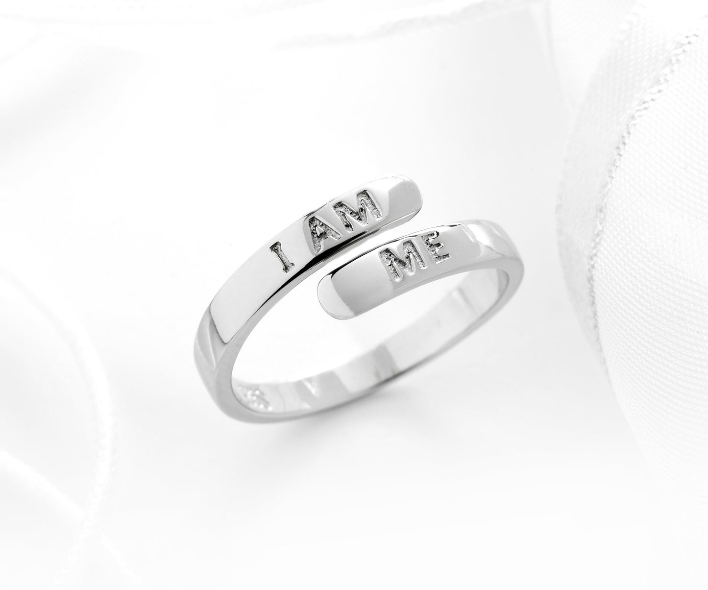 I Am Me Adjustable Wrap Ring | Sterling Silver Affirmation Ring