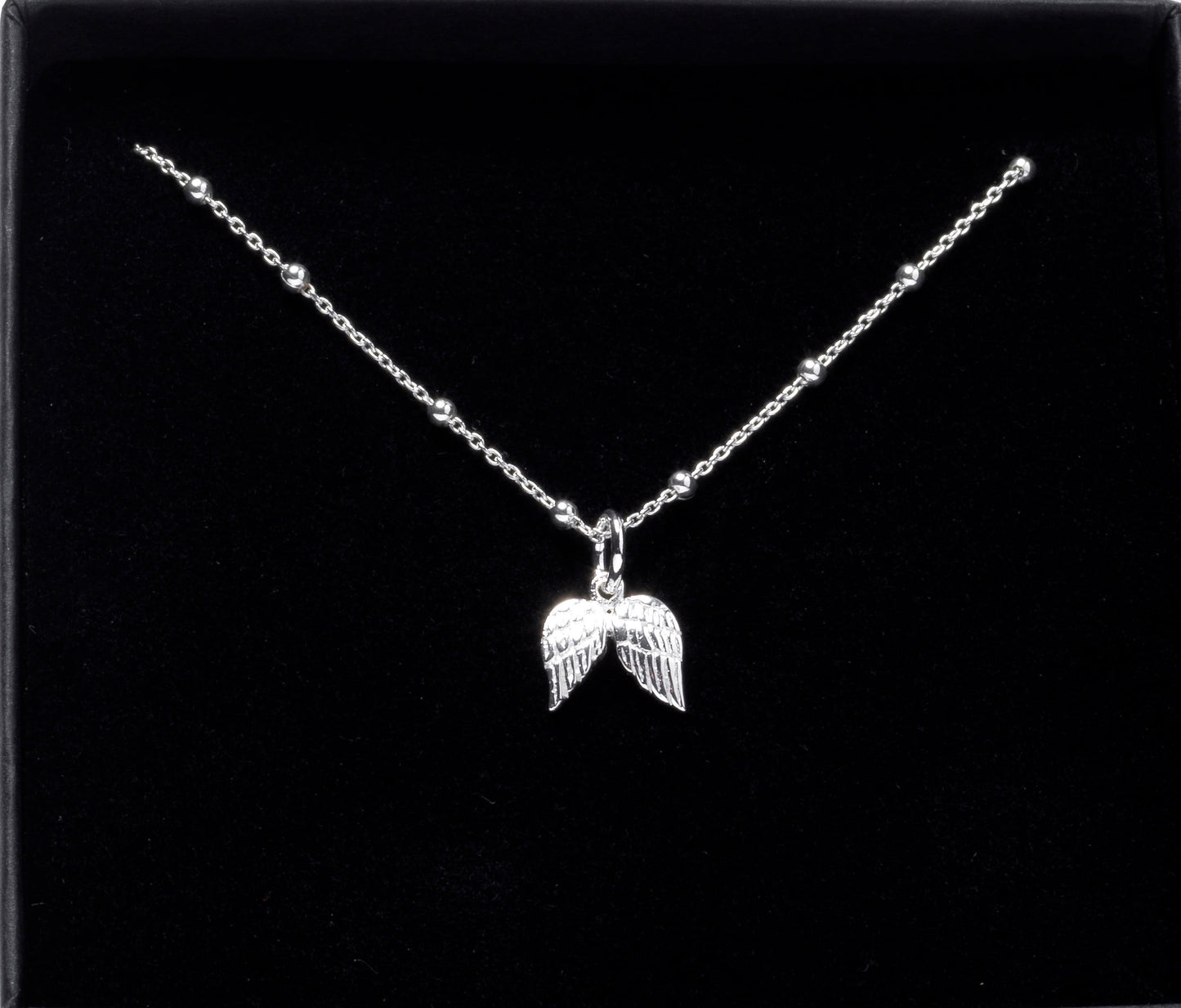 Sterling Silver Angel Wing Necklace, Sympathy Bereavement Gift, Memorial Jewelry, Death Loss of Husband Baby Child Daughter Son Brother Sis