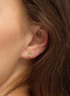 Dainty Gold Filled Peridot Gemstone Earrings - Birthstone Stud Earrings, Gifts for Birthdays & Special Occasions for Women or Girls