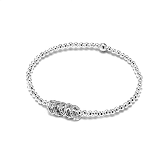 50th Birthday Silver Bracelet | 5 Decades Jewellery Gift for Mum, Daughter, Sister, Friend | Milestone Birthday Jewellery