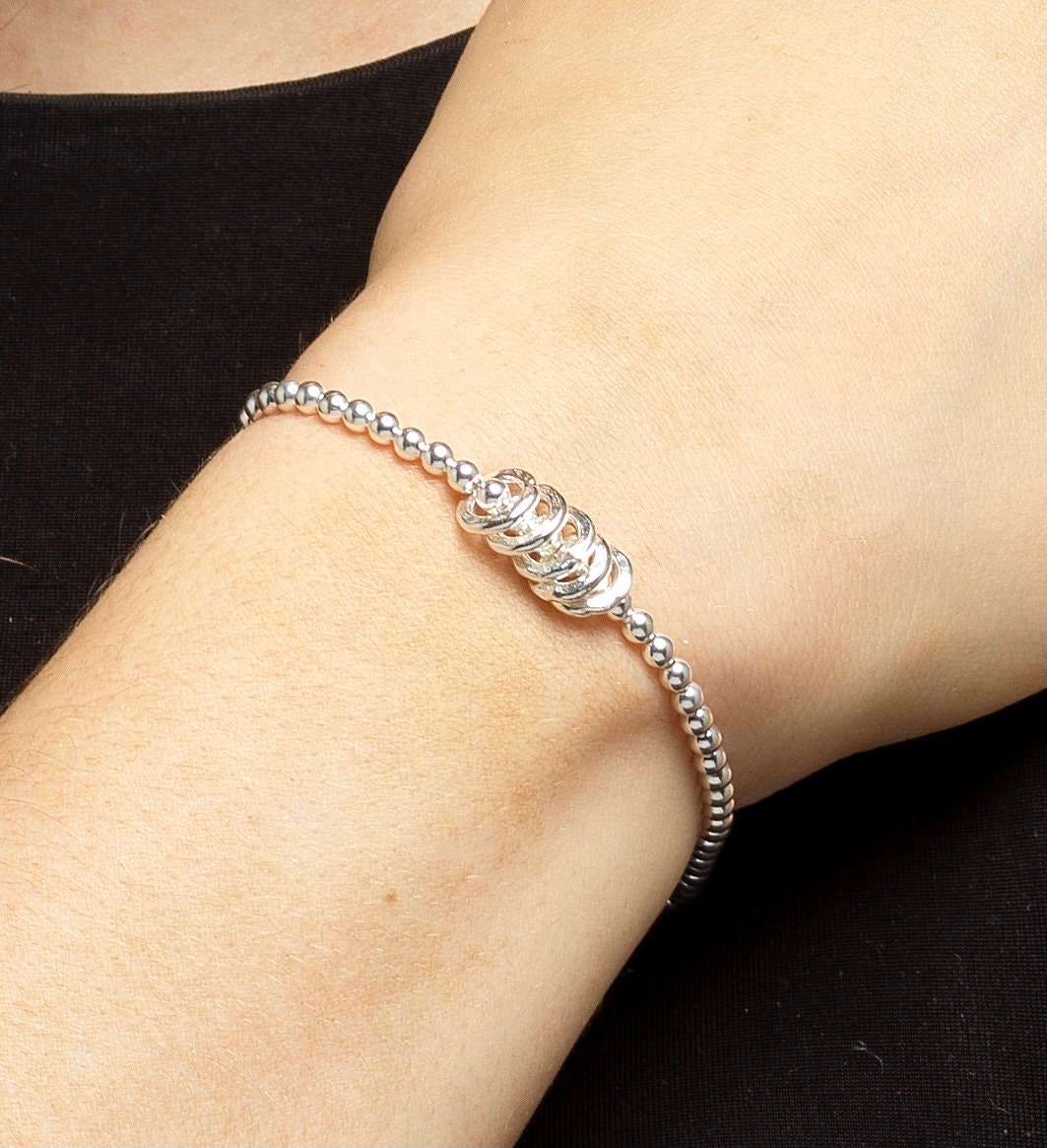 50th Birthday Silver Bracelet | 5 Decades Jewellery Gift for Mum, Daughter, Sister, Friend | Milestone Birthday Jewellery