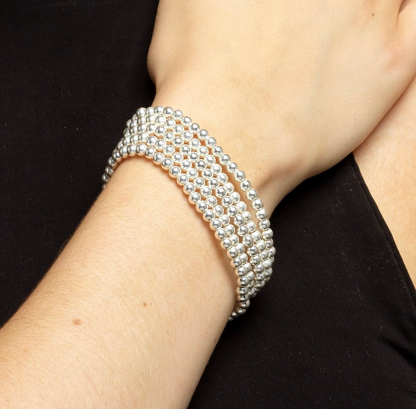 Sterling Silver Beaded Ball Bracelet | Simple, Stylish Birthday , Christmas, Bridesmaid Gift