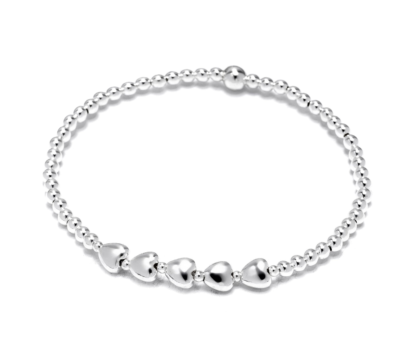 Elegant 50th Birthday Sterling Silver Heart Decades Bracelet