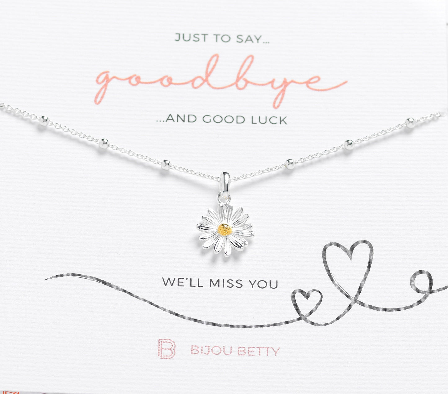 Leaving Gift for Colleague - Solid Sterling Silver Daisy Necklace, Women Co-worker Gift