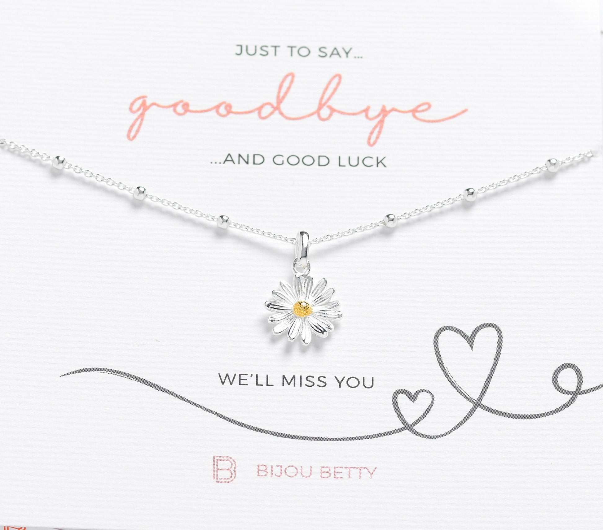 Leaving Gift for Colleague - Solid Sterling Silver Daisy Necklace, Women Co-worker Gift