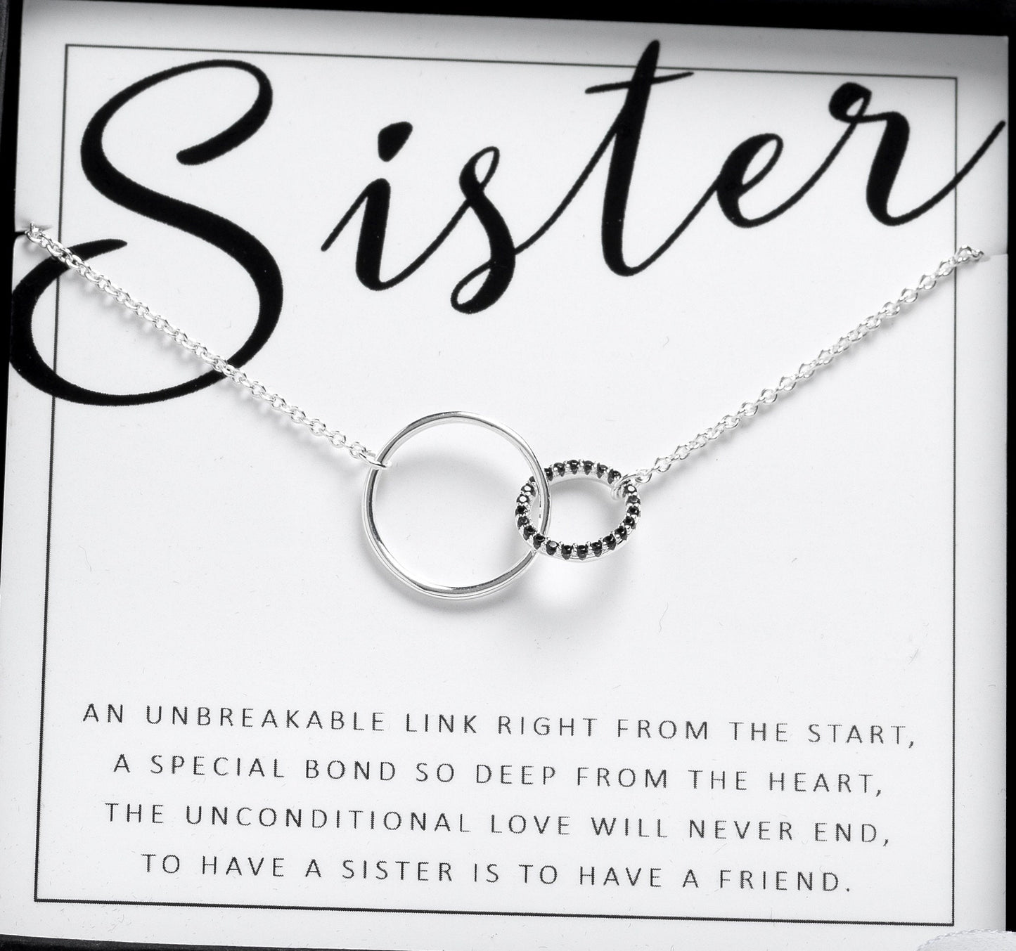 Sisters Necklace, Sister Gift, Gift for Sister, Sister Birthday Gift, Big Sister Gift, 2 Interlocking Circles Necklace, Gift Ideas Sister