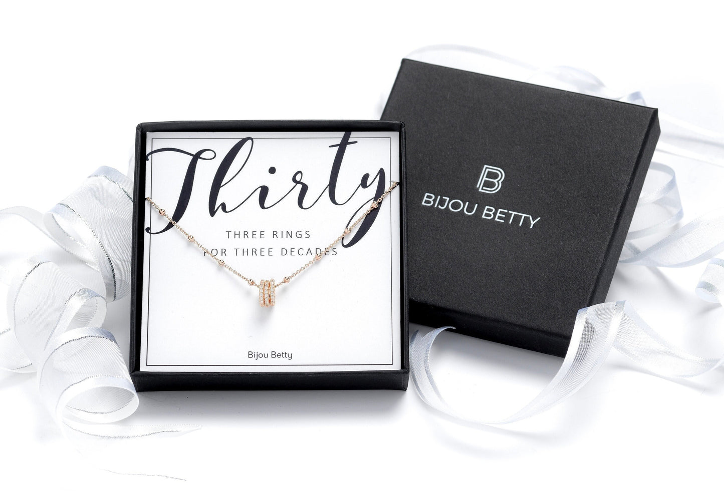 Timeless 30th Birthday Rose Gold Decades Necklace