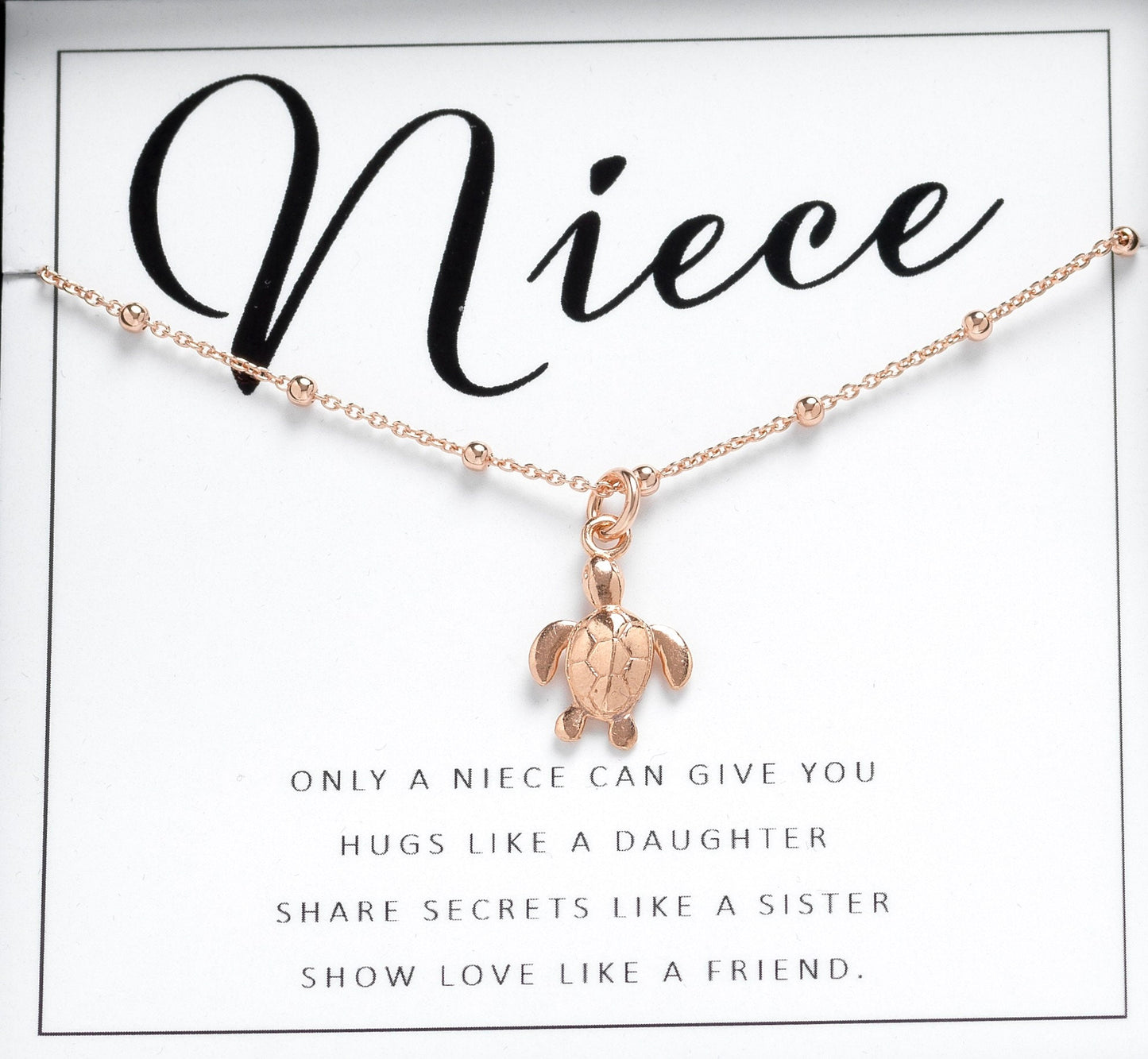 Birthday Gift for Niece - Dainty Turtle Necklace in Rose Gold, Gift For Niece, Niece Jewellery, Niece Gift From Aunt