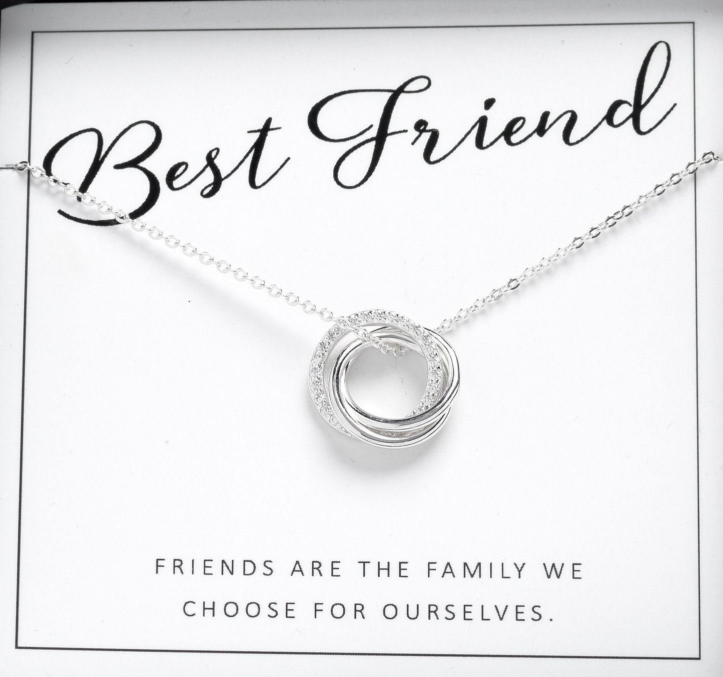 Gift For Friend - Friendship Necklace - Sterling Silver Jewellery Gift for Best Friend, Birthday, Christmas Gifts