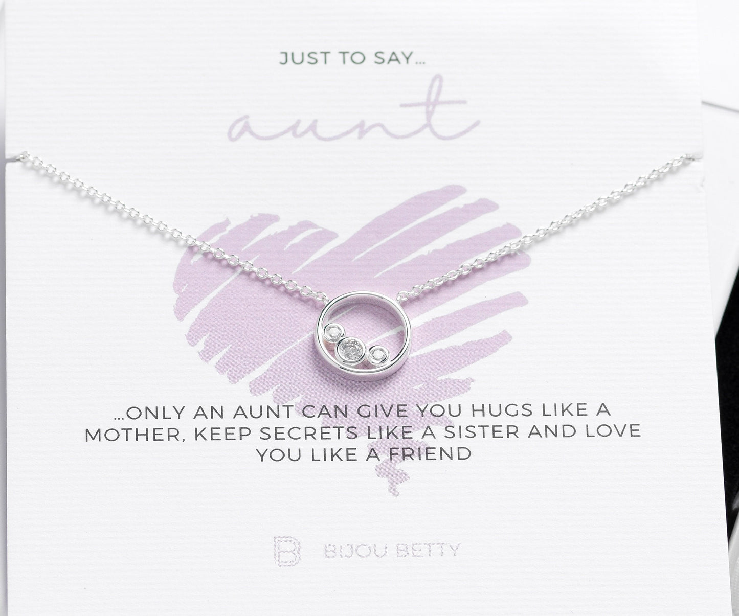 Gift For Aunt, Sterling Silver Circle Necklace