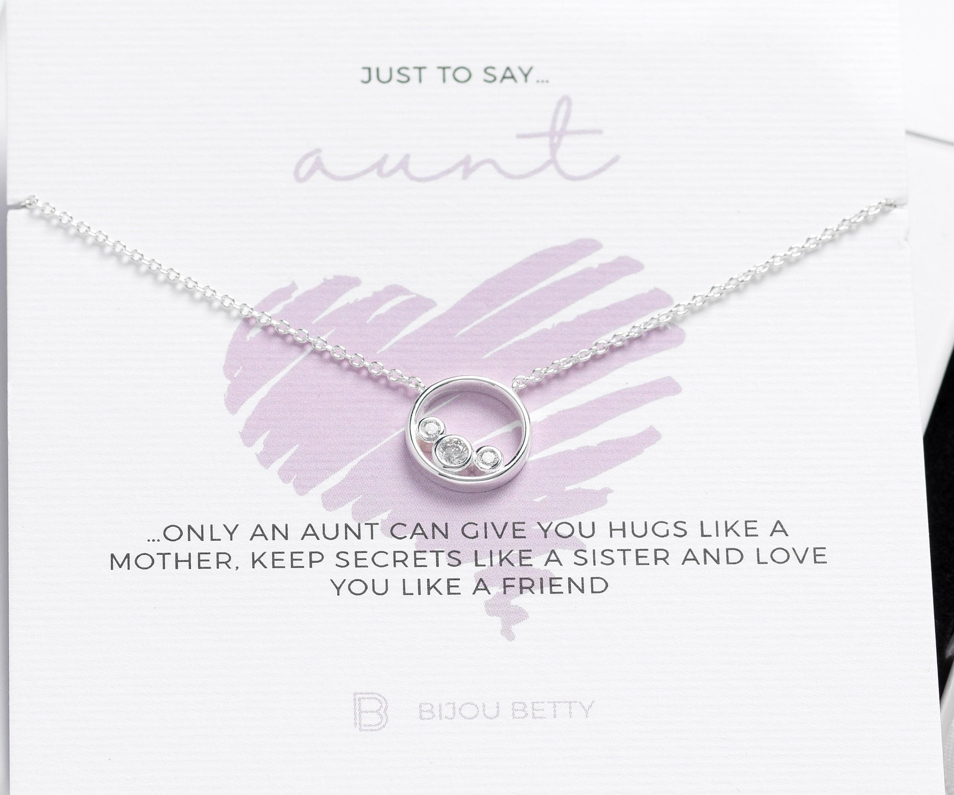 Gift For Aunt, Sterling Silver Circle Necklace