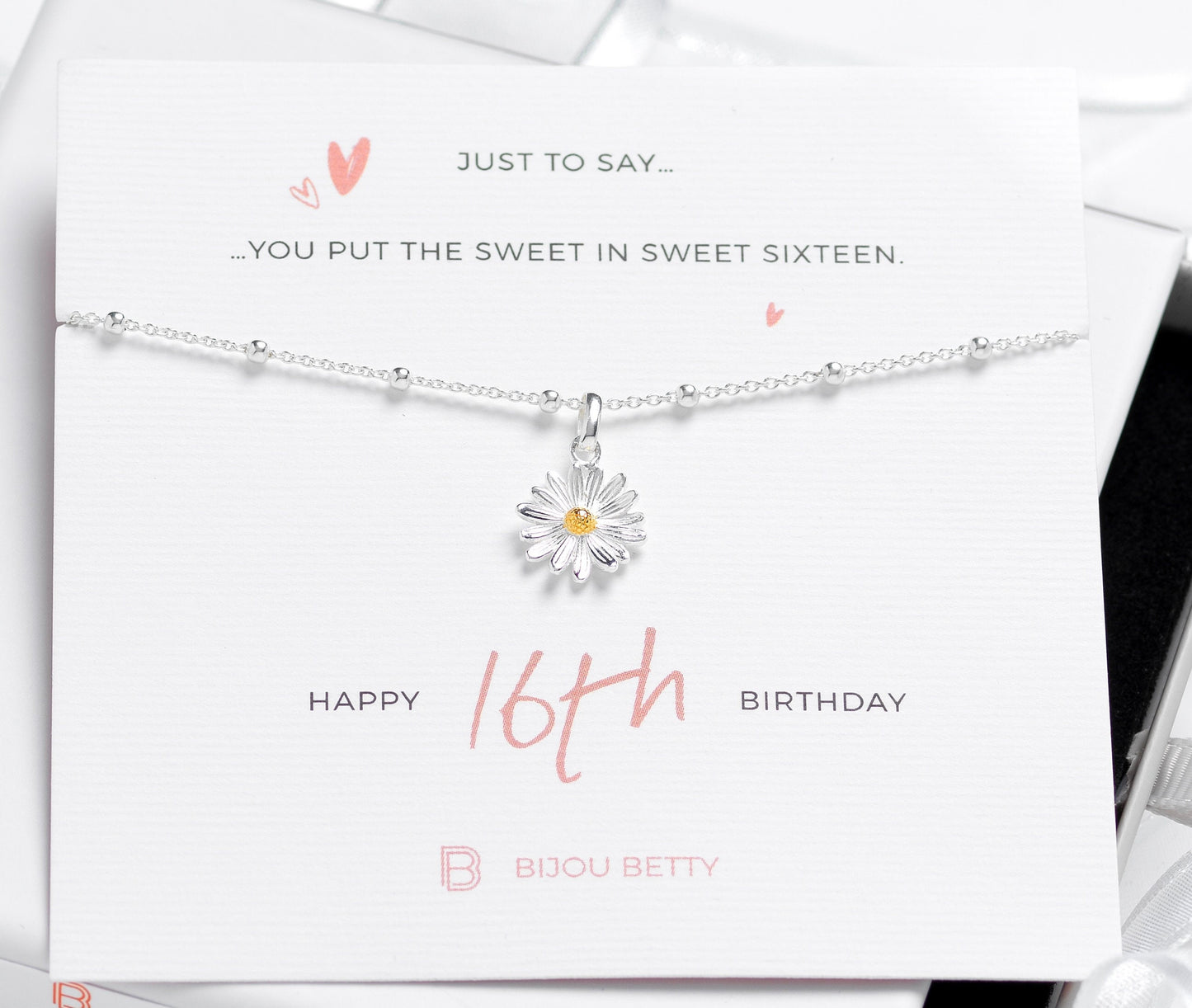 16th Birthday Gift Girl, 16th Birthday Girl Necklace, Sweet 16 Gift, Gift For Her 16th Birthday, Daisy Necklace, Gift For Sixteen Birthday