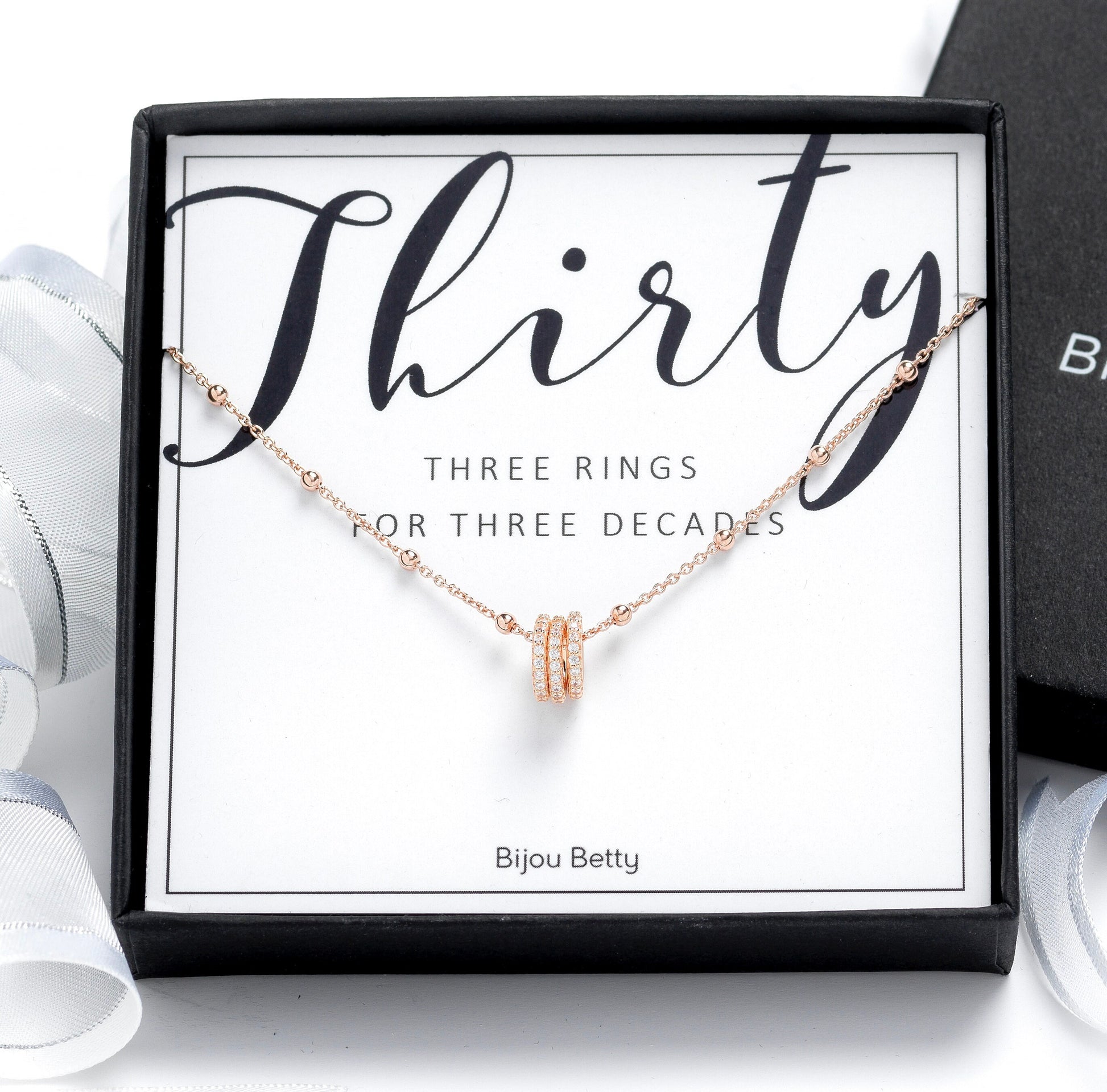 Timeless 30th Birthday Rose Gold Decades Necklace