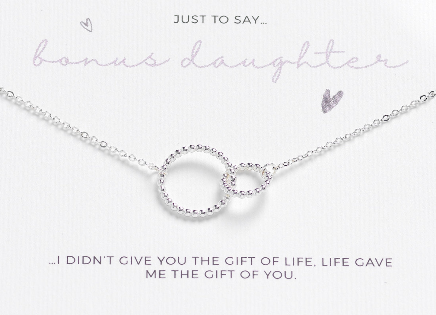 BONUS DAUGHTER Sterling Silver Interlinked Necklace - Gift from Step Mum