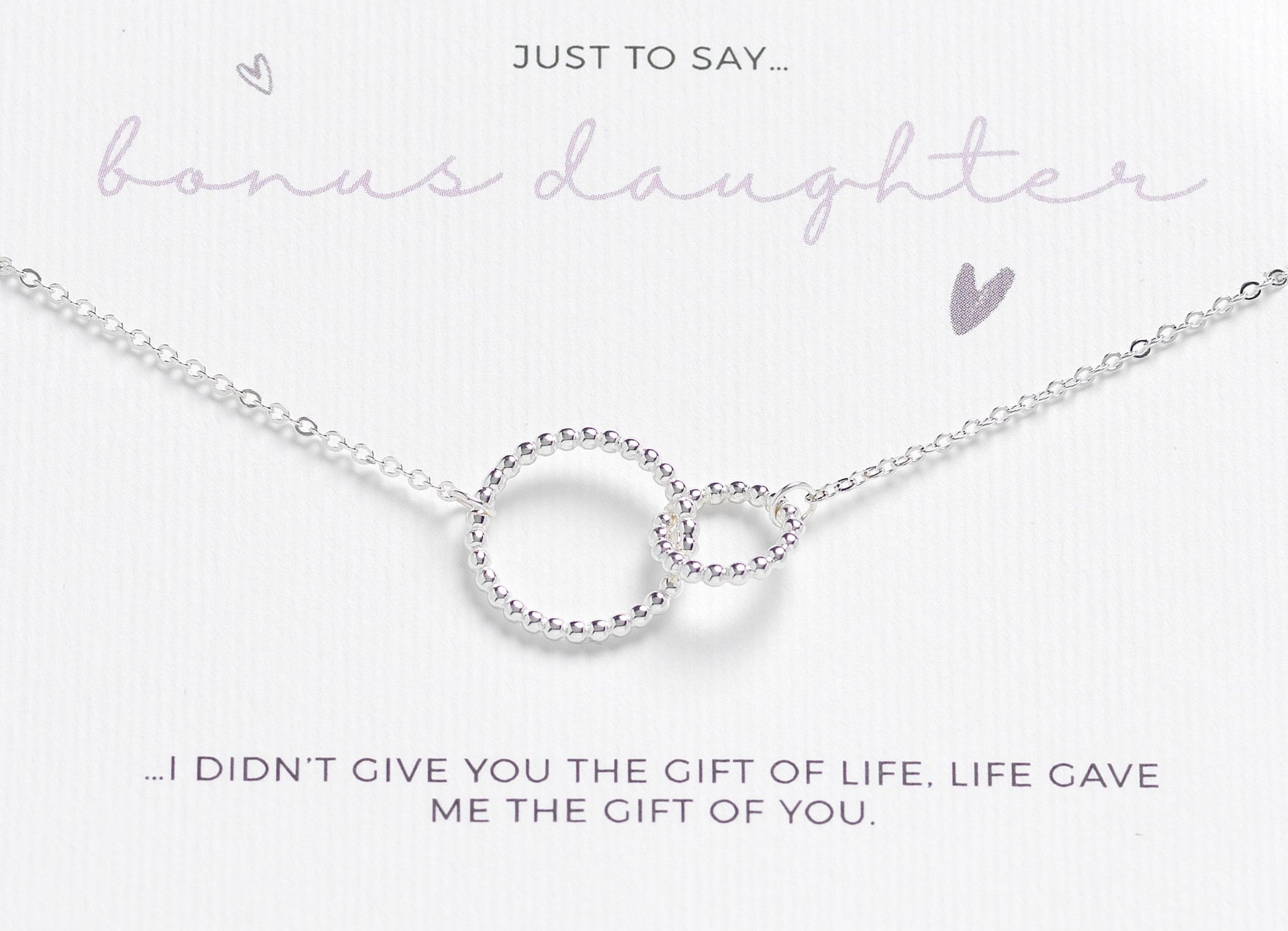 BONUS DAUGHTER Sterling Silver Interlinked Necklace - Gift from Step Mum