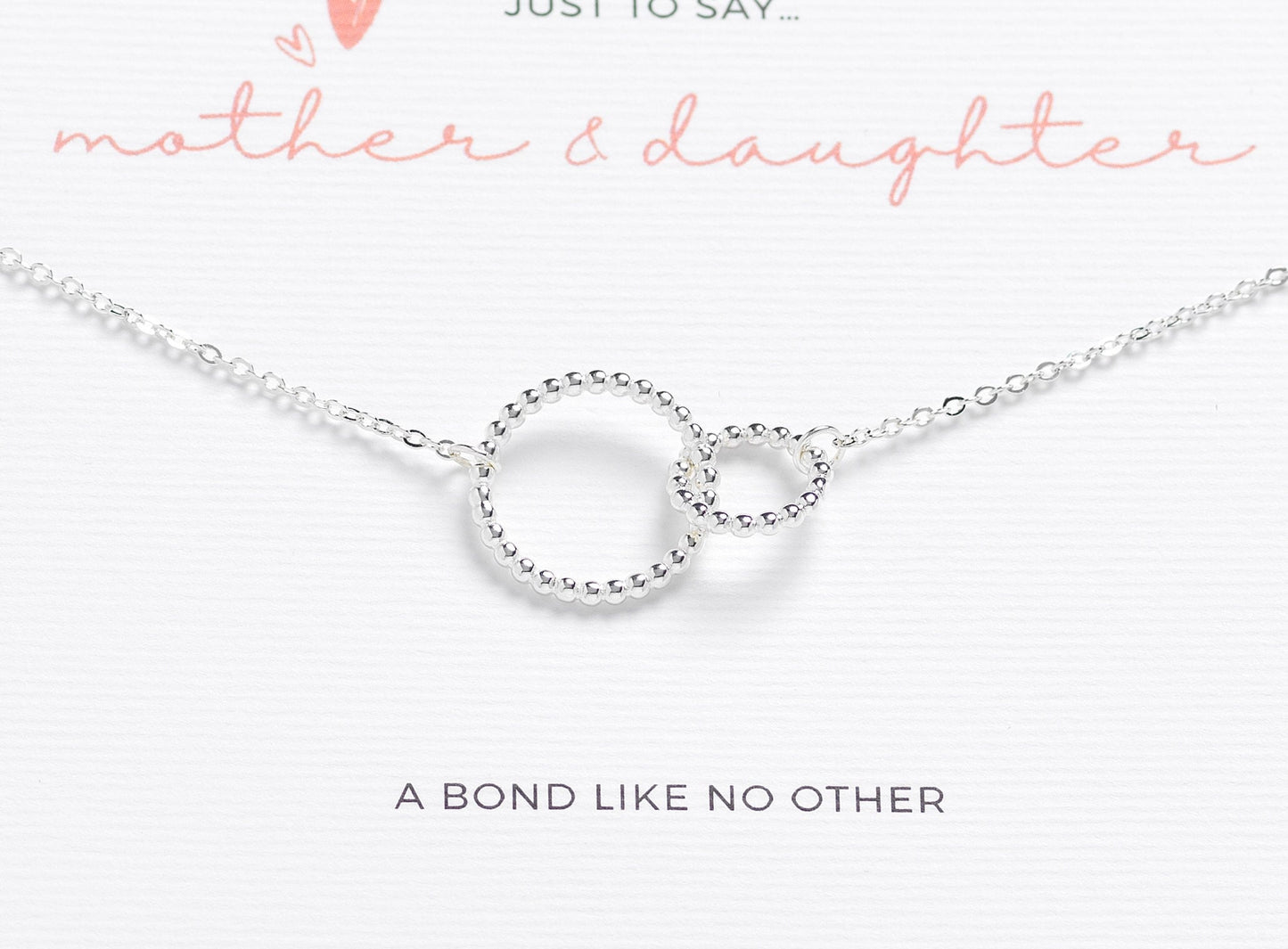 Mother and Daughter Interlocking Circles Necklace - A Symbol of Eternal Bond. Mother And Daughter Gift