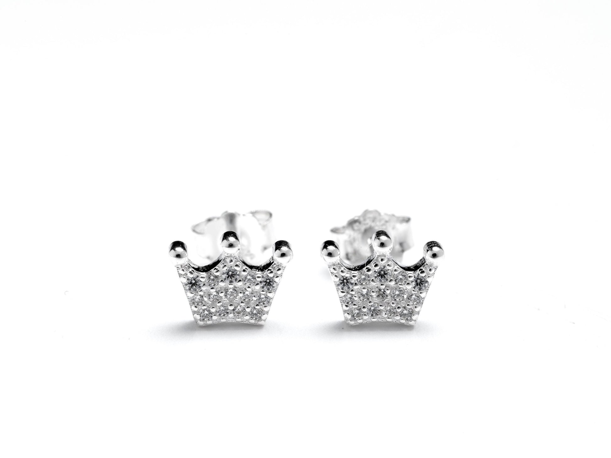 Silver Crown Studs, Gold Crown Studs, Sparkly Studs With Crowns, Princess Studs, Tiny CZ Studs, Crown Earrings, Silver Crown Earrings, Gift