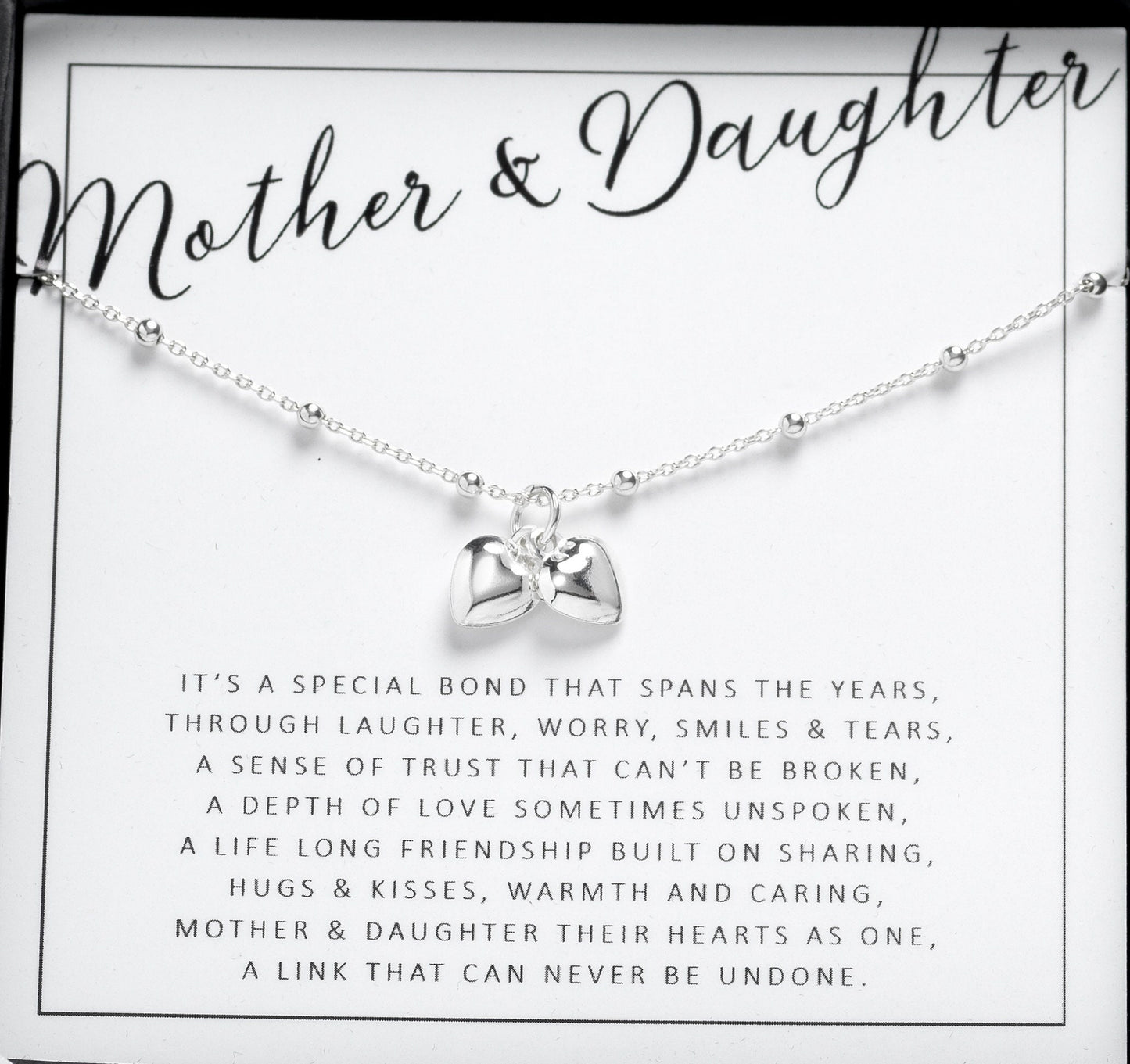 Mother And Daughter Gift, Mother and Daughter Necklace, Mother and Daughter Gifts. Wedding Gift, Gift For Mom, Double Heart Necklace, Mom