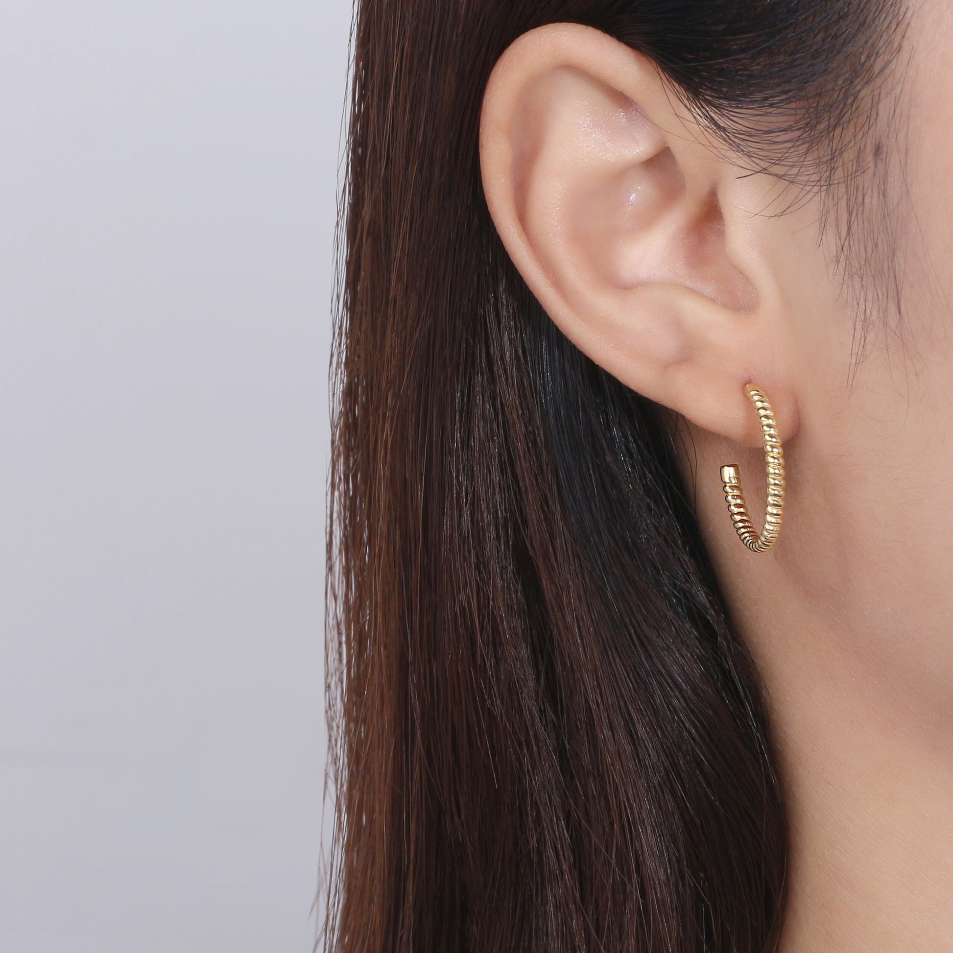 20mm 18K Gold Plated Medium Hoop Earrings (A Pair), Gold Hoop Earrings, Silver Hoop Earrings, Hoop Earrings, Tube Hoop Earrings