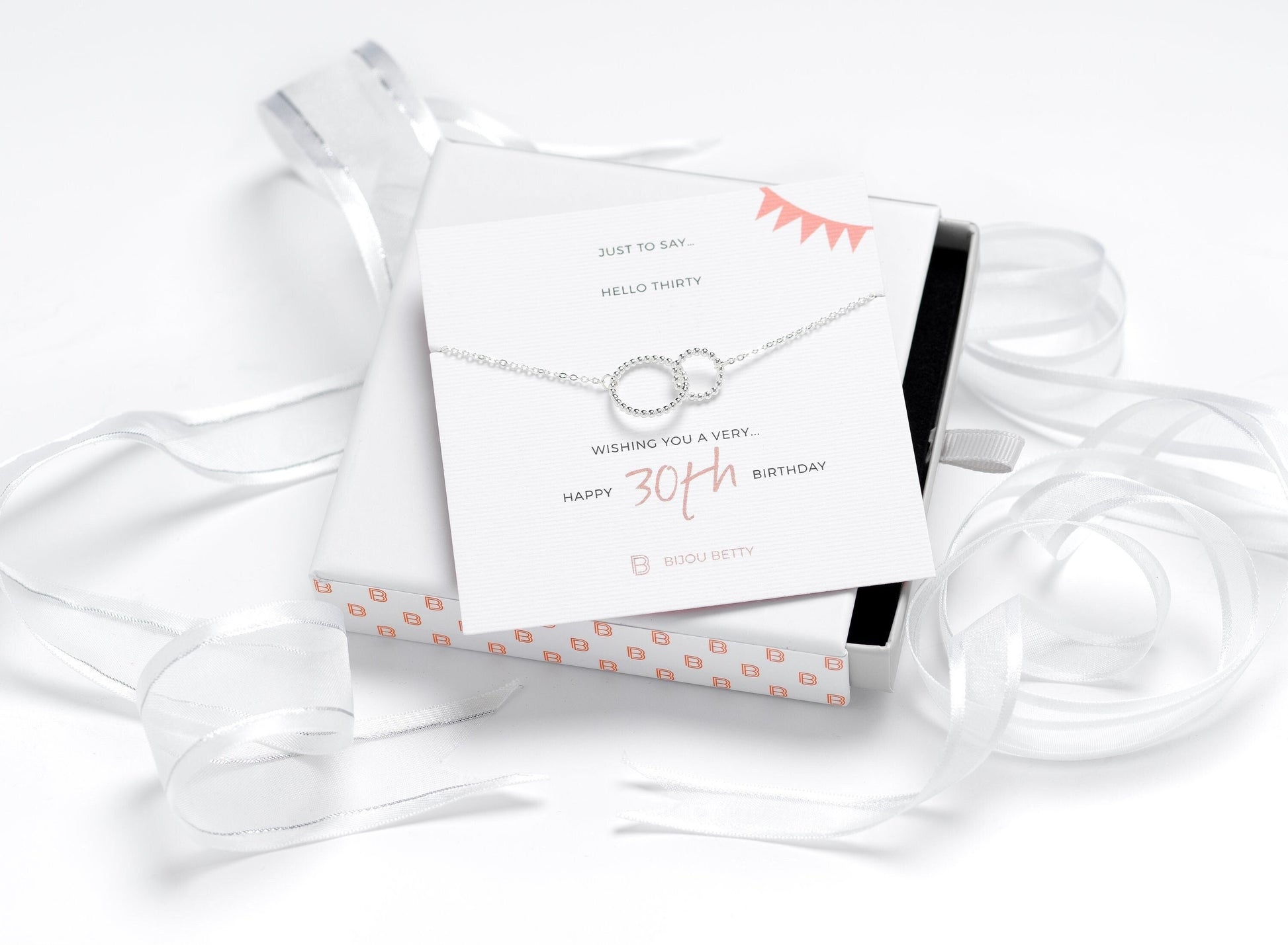 Sterling Silver 30th Birthday Necklace – Classic Interlinked Circles Design for a Milestone Gift