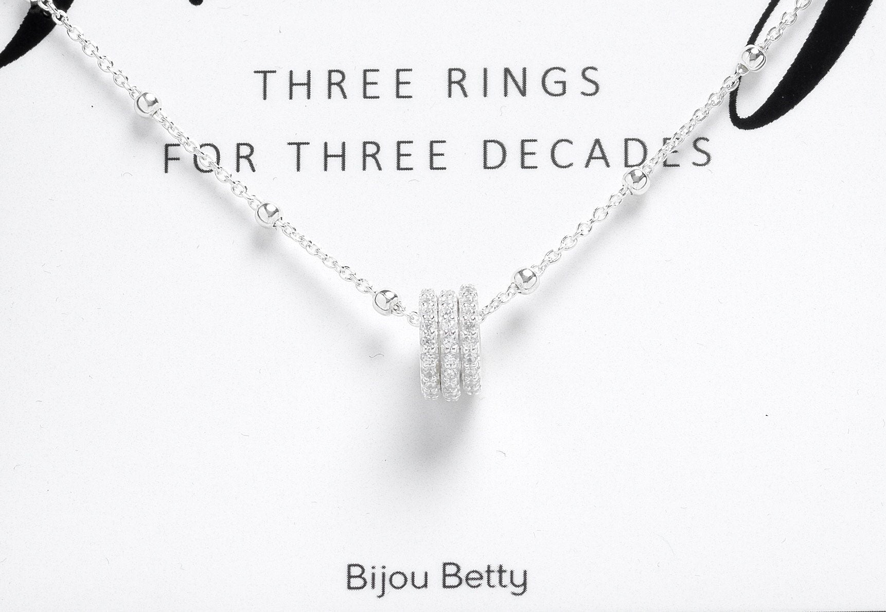 30th Birthday Necklace Gift For Her, 3 Rings For 3 Decades, Three Decades Pendant, 30th Gift Idea For Daughter Best Friend