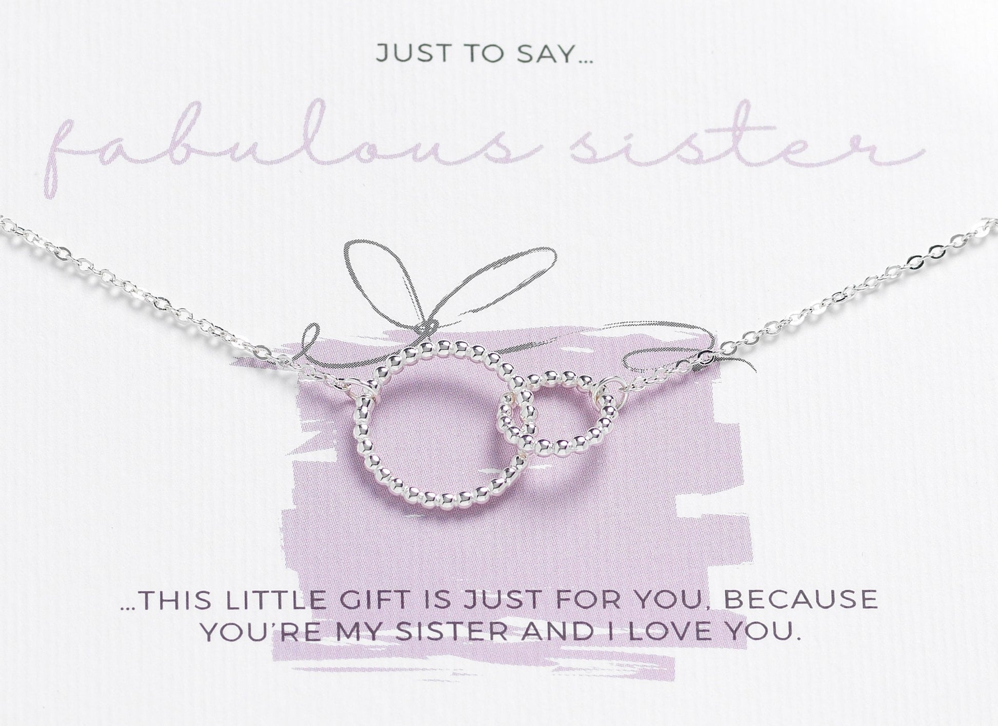 Sister Necklace Gift, Sister Gifts, For Sister Birthday, Gift for Sister Jewellery Sister Bracelet Gift, Interlinked Necklace Silver