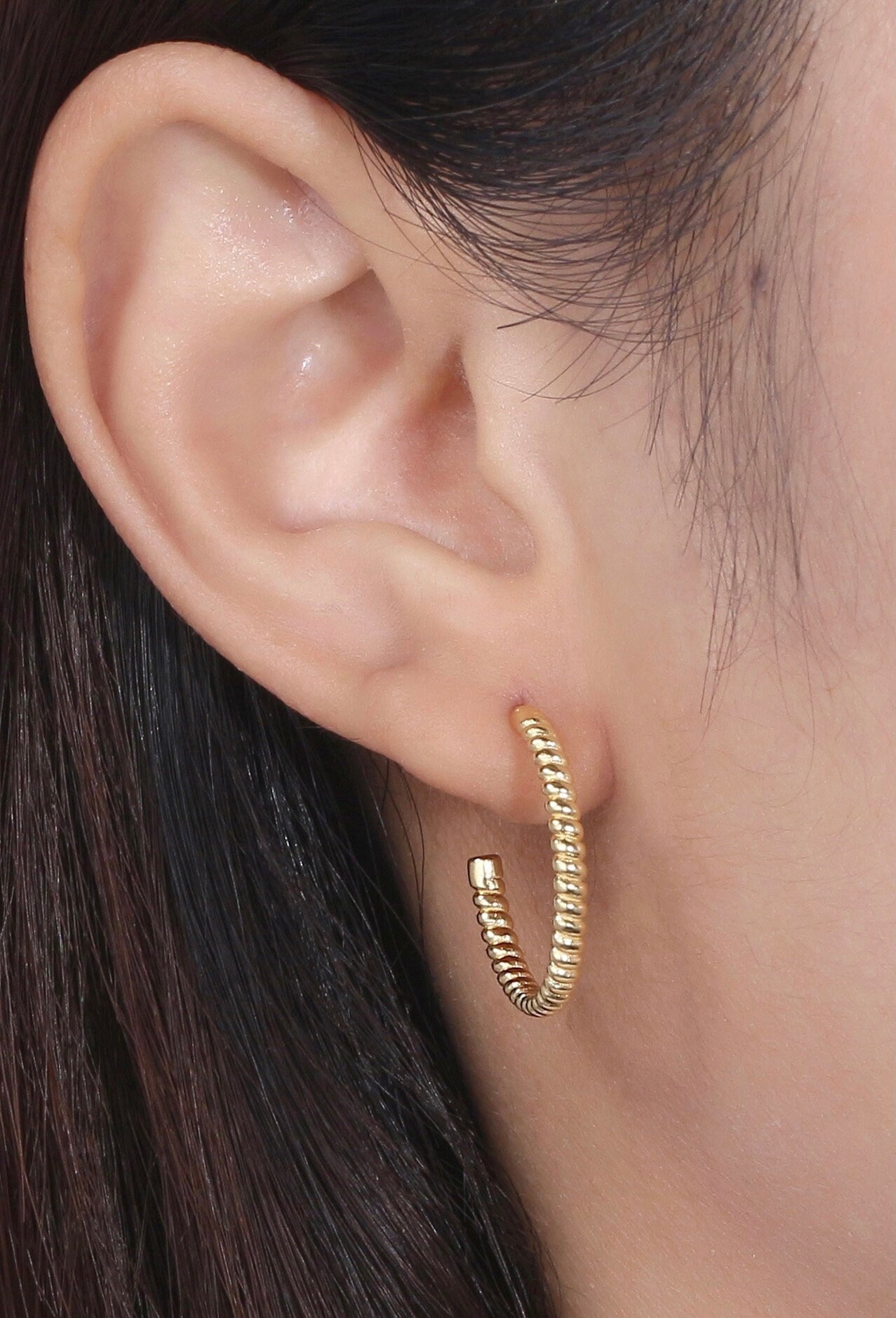 20mm 18K Gold Plated Medium Hoop Earrings (A Pair), Gold Hoop Earrings, Silver Hoop Earrings, Hoop Earrings, Tube Hoop Earrings