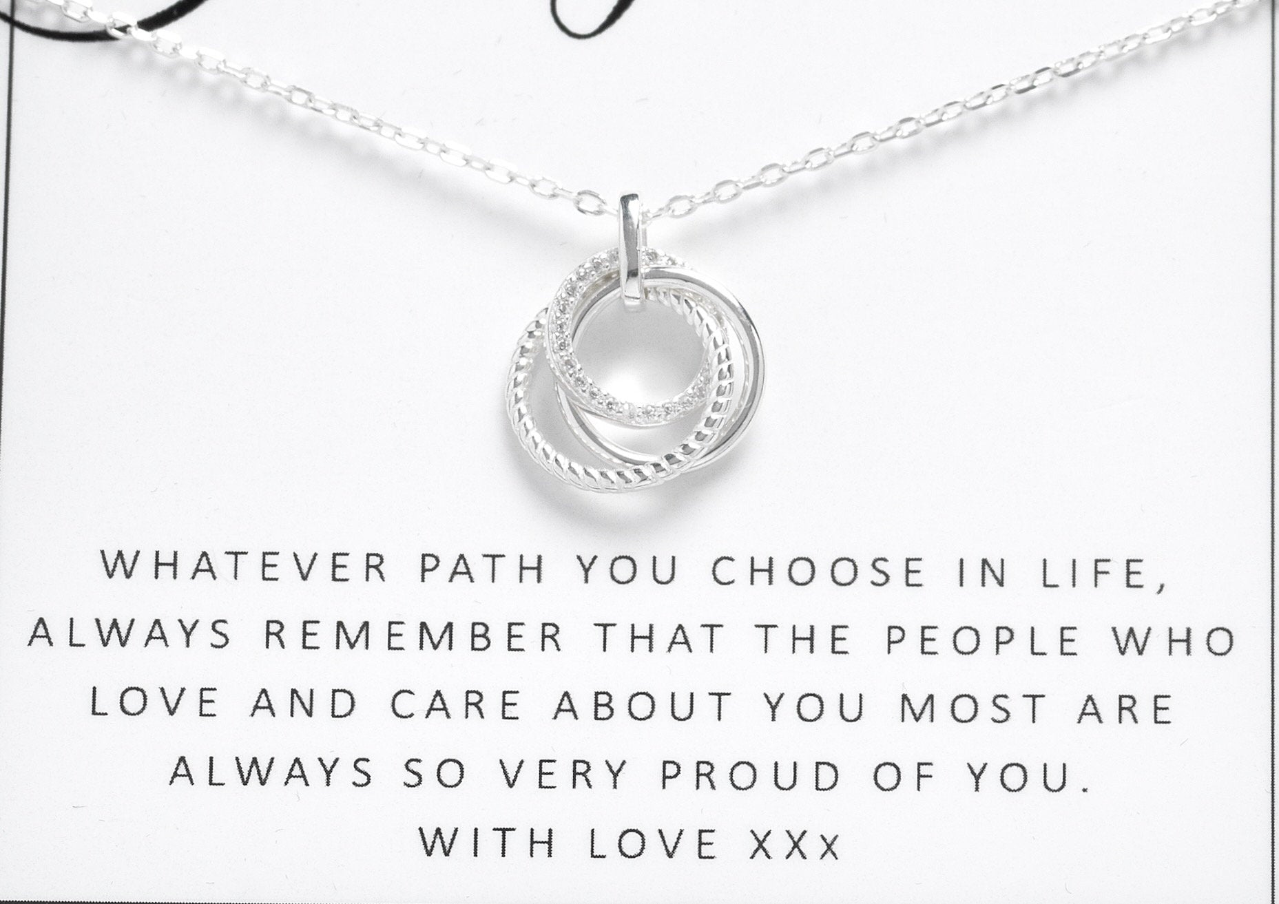 Gift for Daughter | Sterling Silver Daughter Necklace | Proud of You, Achievement Gift | Birthday, Graduation, Christmas